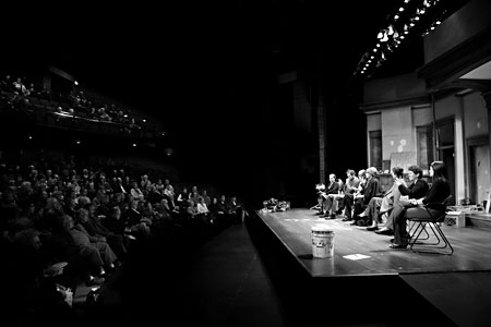 Guests enjoy a discussion of the upcoming season with the artistic panel