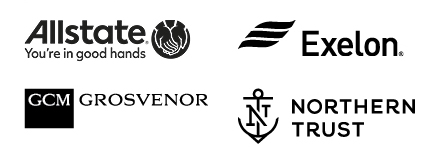 Allstate Foundation, Exelon, Grosvenor Capital Management and Northern Trust logos