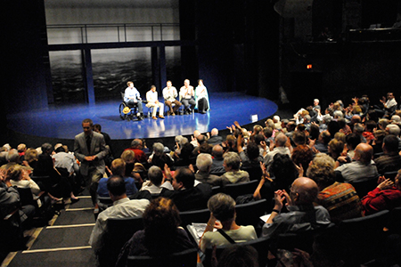 Steppenwolf subscribers and donors engaged in a behind-the-scenes artistic discussion