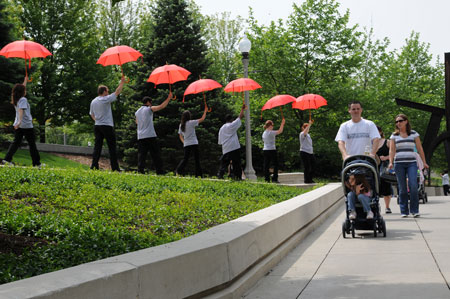 Umbrella promotion at Millenium Park
