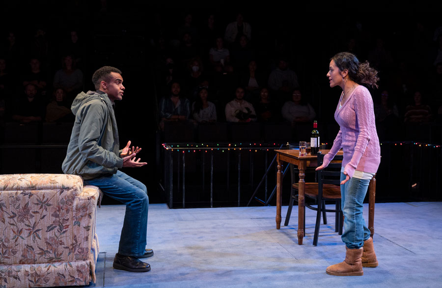 (left to right) Grant Kennedy Lewis and Jocelyn Zamudio in Steppenwolf Theatre’s Chicago premiere of Sanctuary City. 