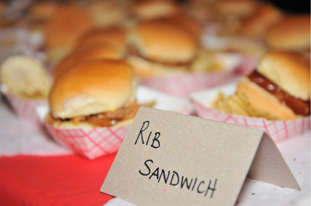 Guest enjoyed mini barbeque sandwiches from Robinson's No. 1 Ribs.