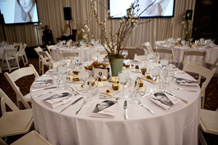 Room décor at the inaugural Steppenwolf Salutes Women in the Arts fundraiser.