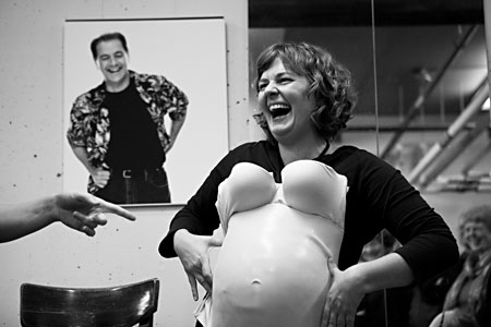 Assistant Production Manager Dixie Uffelman poses in the Wardrobe room