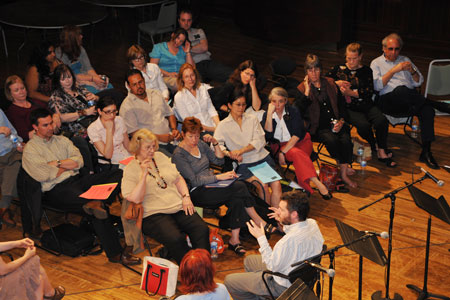 Ed Sobel and audience