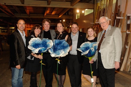 Behind the Curtain Host Committee Chair Greg Desmond, Host Committee members Carrie Schloss, Michael Kennedy, Kate Kennedy, Mike Gustafson, Julie Gustafson and Steppenwolf Trustee Bob Barr