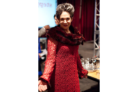 Guest Gail Steingold was transformed into Molly Regan’s character from Steppenwolf’s 2008 production of Dead Man’s Cell Phone