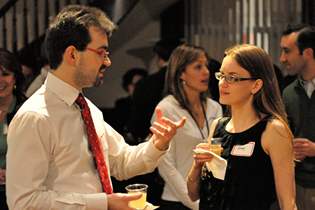Guests enjoy drinks and conversation