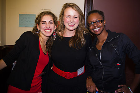 Council members Solveig Herzum, Emma Nockels, and Kenshunna Tolliver smile for the camera