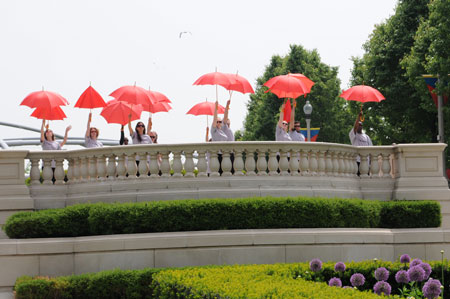 Umbrella promotion at Millenium Park