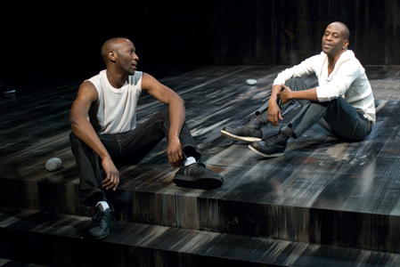 Phillip James Brannon and ensemble member K. Todd Freeman in <em>The Brothers Size</em>