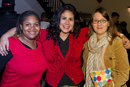 Young Adult Council Members Jasmine Manuel and Shira Hammerslough pose with a fellow teen