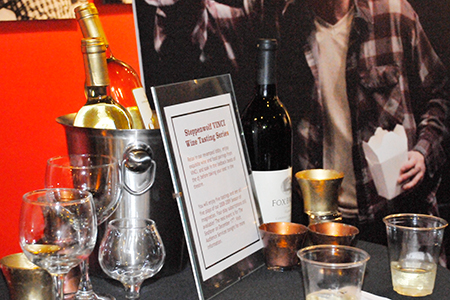 Display for the Steppenwolf VINCI Wine Tasting Series