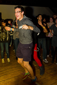 Young Adult Council member Evan Silver shows off some sweet dance moves