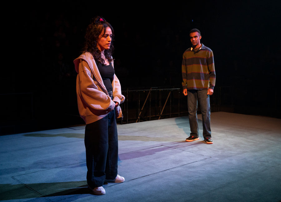 (left to right) Jocelyn Zamudio and Grant Kennedy Lewis in Steppenwolf Theatre’s Chicago premiere of Sanctuary City. 