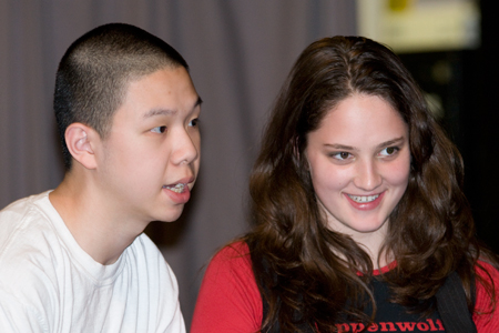 Young Adult Council members Sean Chang and Grace McQueeny