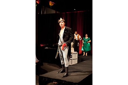 Michael Segobiano modeling Yasen Peyankov’s costume from Steppenwolf’s 2009 production of The Tempest