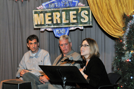 Actors David Pasquesi and Kurt Ehrmann with Casting Director Erica Daniels discuss the scenes from Mamet plays performed that evening.