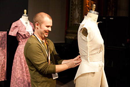 Costume Technician Myron Elliott demonstrates the initial stages of costumes construction 